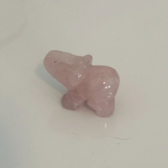 SUNYIK Rose Quartz Elephant Pocket Statue Guardian Healing Figurine Decor - Picture 1 of 5